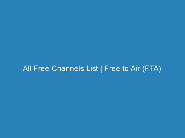 All Free Channels List | Free to Air (FTA) Channel List – TRAI