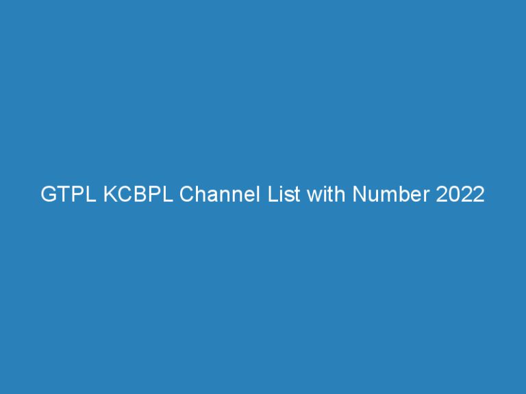 GTPL KCBPL Channel List with Number 2022