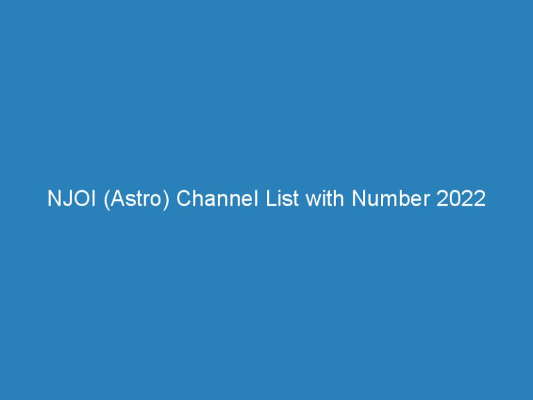 NJOI (Astro) Channel List with Number 2022