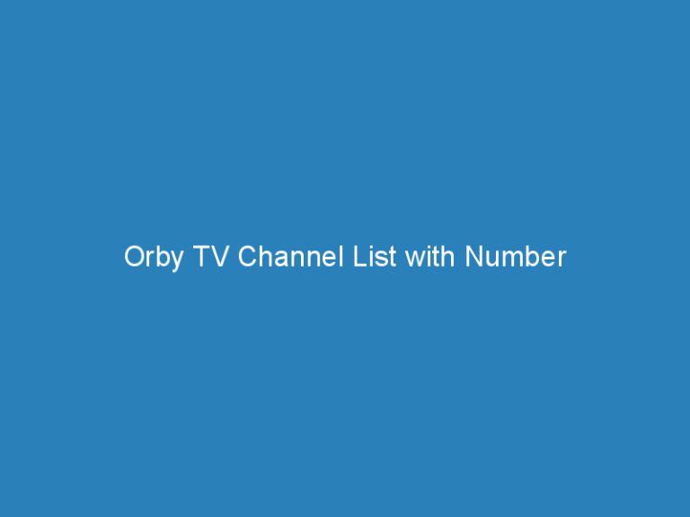 Orby TV Channel List with Number