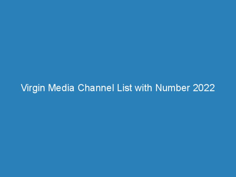 Virgin Media Channel List with Number 2022