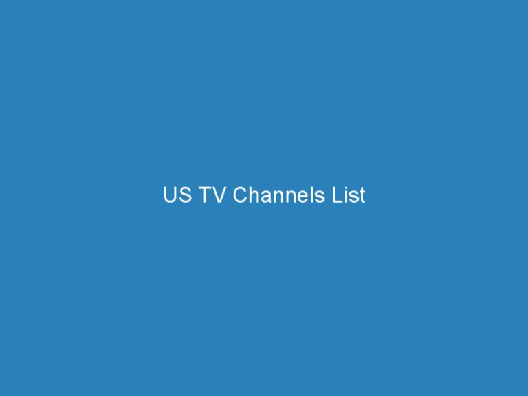 US TV Channels List [Mega List]